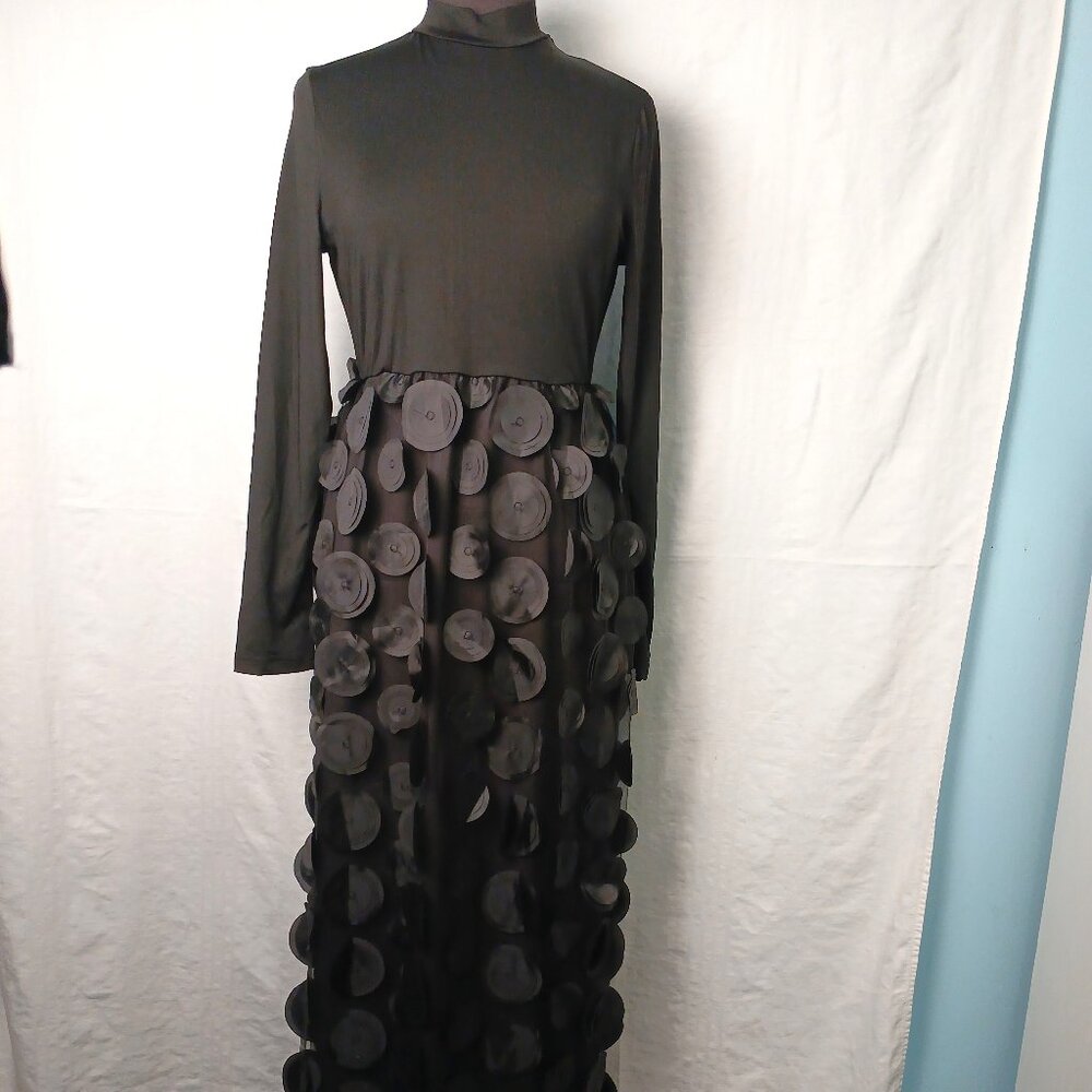 Stretch Long Gown with Whimsical Circles on Skirt